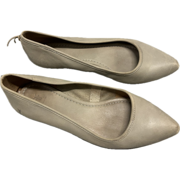 Frye Regina Ballet Leather Ash Grey Pointed Toe Flats Women's Size 10M - Picture 8 of 12